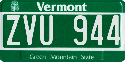 VT license plate ZVU944