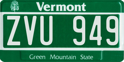 VT license plate ZVU949