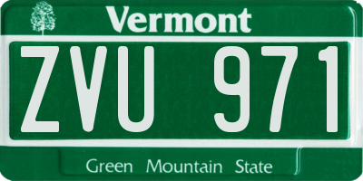 VT license plate ZVU971