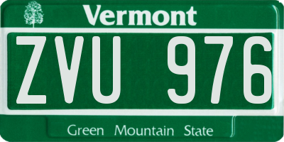 VT license plate ZVU976