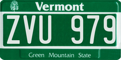 VT license plate ZVU979