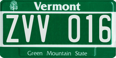 VT license plate ZVV016