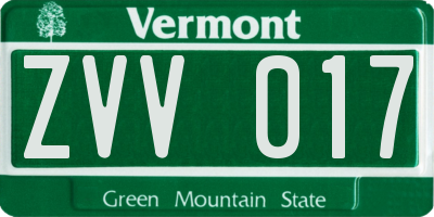VT license plate ZVV017