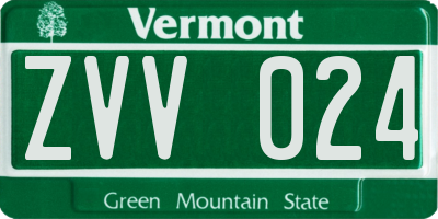 VT license plate ZVV024