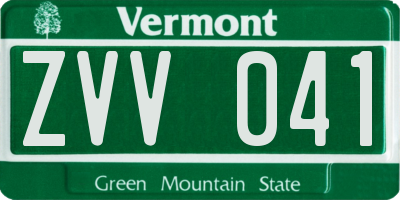 VT license plate ZVV041
