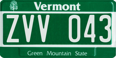 VT license plate ZVV043