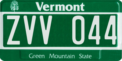 VT license plate ZVV044