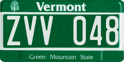 VT license plate ZVV048