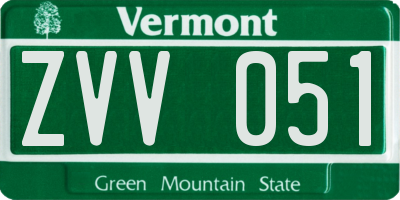 VT license plate ZVV051