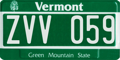 VT license plate ZVV059