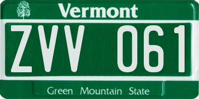 VT license plate ZVV061