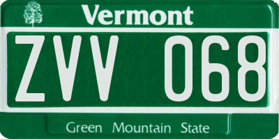 VT license plate ZVV068
