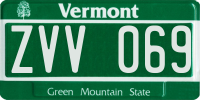 VT license plate ZVV069