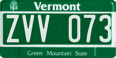 VT license plate ZVV073
