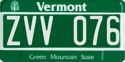 VT license plate ZVV076