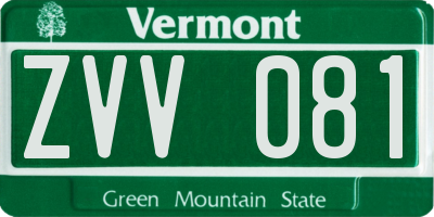 VT license plate ZVV081