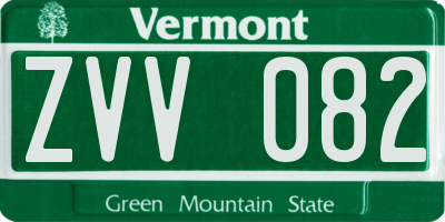VT license plate ZVV082