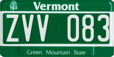 VT license plate ZVV083