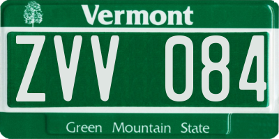 VT license plate ZVV084
