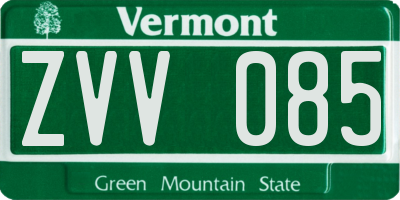 VT license plate ZVV085