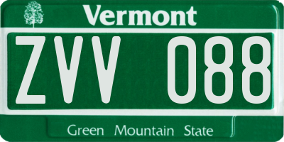 VT license plate ZVV088