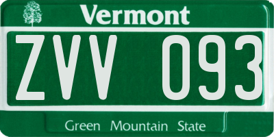 VT license plate ZVV093