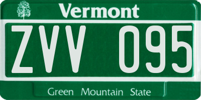 VT license plate ZVV095