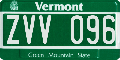 VT license plate ZVV096