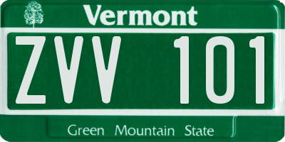 VT license plate ZVV101