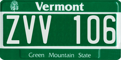 VT license plate ZVV106