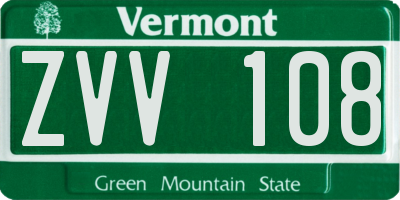 VT license plate ZVV108