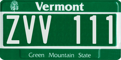 VT license plate ZVV111