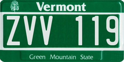 VT license plate ZVV119