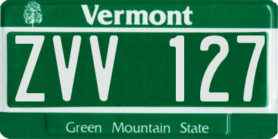 VT license plate ZVV127