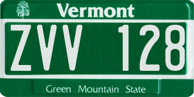 VT license plate ZVV128