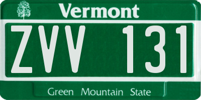 VT license plate ZVV131