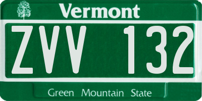 VT license plate ZVV132