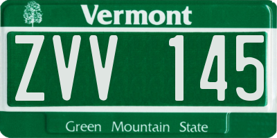 VT license plate ZVV145
