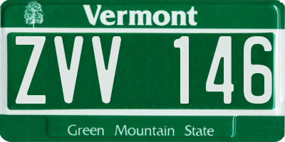 VT license plate ZVV146