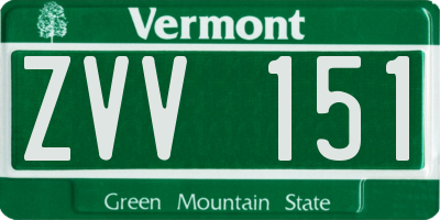 VT license plate ZVV151
