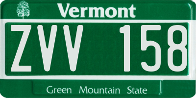 VT license plate ZVV158