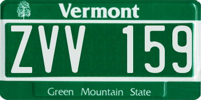 VT license plate ZVV159