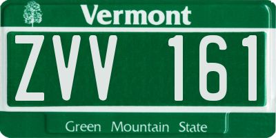 VT license plate ZVV161