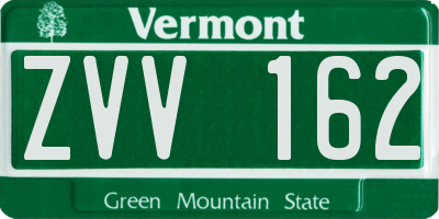VT license plate ZVV162