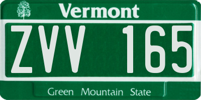 VT license plate ZVV165