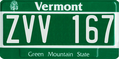 VT license plate ZVV167