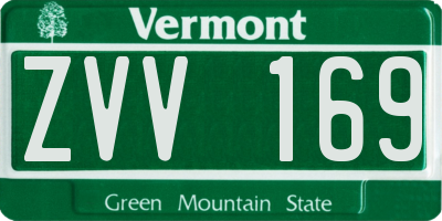VT license plate ZVV169
