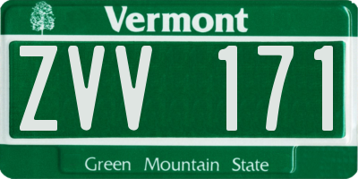 VT license plate ZVV171