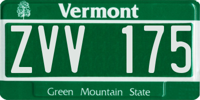 VT license plate ZVV175