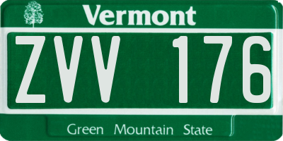 VT license plate ZVV176